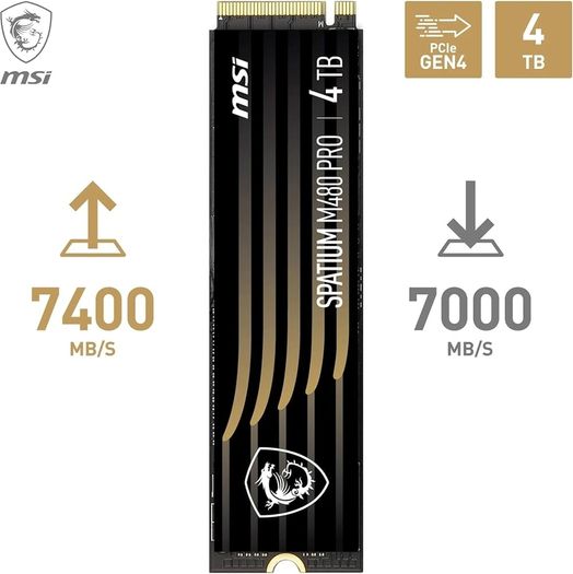 4TB Msi Spatium M480 Pro Ssd 7400MB/s