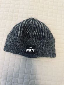 Diesel Grey Knit Beanie Hat