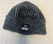 Diesel Grey Knit Beanie Hat