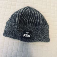 Diesel Grey Knit Beanie Hat