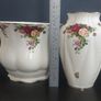 Two Royal Albert "Old Country Roses" Items with Some Damage - A Planter and a "Chelsea" Vase, See Condition Report. Price for Both Image 4