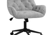 Office Chair Desk Chair Computer Chair, Height Adjustable, Velvet-Look, Grey