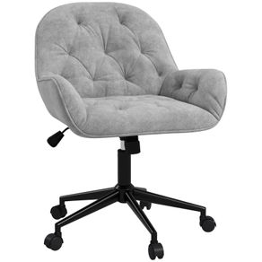 Office Chair Desk Chair Computer Chair, Height Adjustable, Velvet-Look, Grey