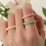 Minimalist Solid Color Acrylic Rings 3Pcs lot Image 2