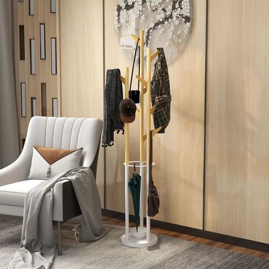 Bamboo Coat Rack Free Standing