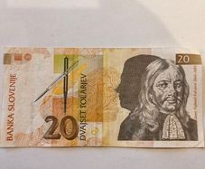 1992 Slovenian 20 Tolarjev Banknote Slovenia Currency Scientist Note Vajkard