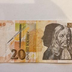 1992 Slovenian 20 Tolarjev Banknote Slovenia Currency Scientist Note Vajkard