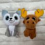 2017 Mcdonalds Ty Teenie Beanie Boos Set Timber the Husky Dog Chocolate Moose approx. 3" Used Please see pictures Image 2