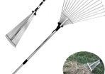 Garden Leaf Rake,Grass Rake for Lawn,Adjustable Lawn Grass Rake for Grass Cleaning Fallen Leaves Weeds,34 to 63-Inch Adjustable Gardening Tools 160cm (FREE POSTAGE)
