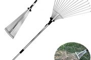 Garden Leaf Rake,Grass Rake for Lawn,Adjustable Lawn Grass Rake for Grass Cleaning Fallen Leaves Weeds,34 to 63-Inch Adjustable Gardening Tools 160cm (FREE POSTAGE)
