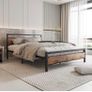 5ft King Bed Frame with Wooden Headboard,Heavy Duty Metal Platform Bed Frame King Bed Base No Box Spring Needed,Metal Slats Support Underbed Storage Space,Brown,150x200cm Image 6