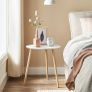 Nesting Side Table, Round End Table, Set of 2, Scandinavian Minimalist Coffee Table with Solid Pine Wood Legs, White and Natural (FREE POSTAGE) Image 5
