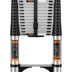 Ladder with Non-Slip Feet,4.1M/13.5FT Aluminium Extension Loft Ladder with Stabilizer Bar