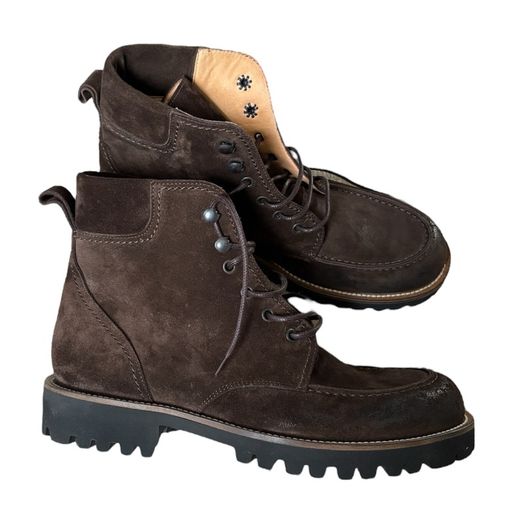 Eleventy Brown Leather & Suede Boots