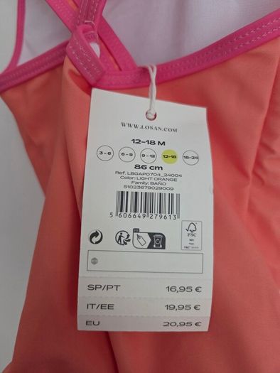12-18m, With Tags Losan Girls Swimsuit