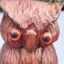 Vintage pair of hand carved wooden owls Image 4