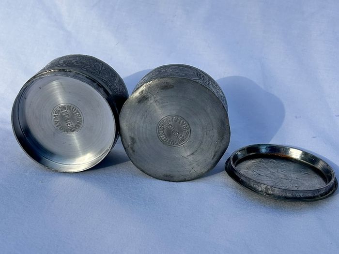 Vintage Chinese Pewter Double Box - Kut Hing Swatow