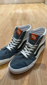 Vans Old Skool trainers in varsity canvas with blue suede