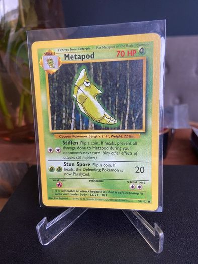 Pokemon Base set Metapod 54/102 Near Mint Condition