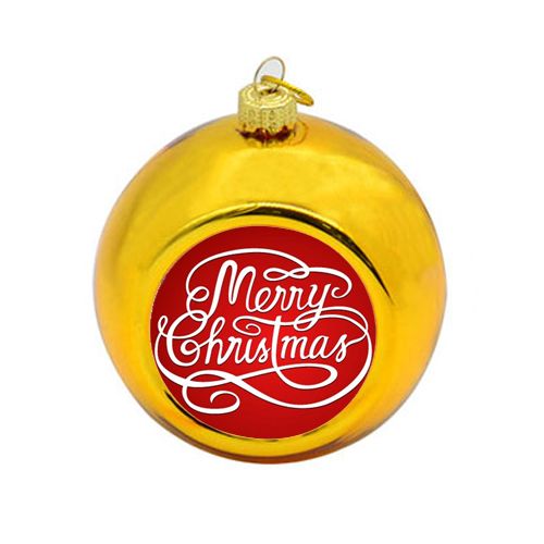Personalised Christmas Bauble Ornament with Mirror with gold Finish