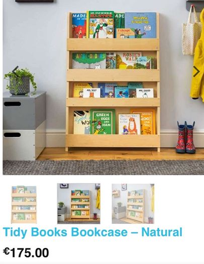 Tidy Books bookshelf solid beech forward facing book display