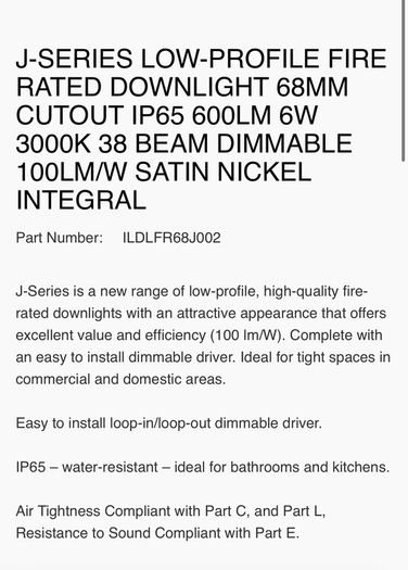LED Fire Rated Downlights