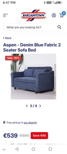 blue sofa bed