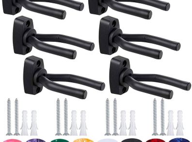 NEW SALE |  6 Packs Guitar Hanger Hook, Guitar Wall Mount Bracket Holder, Guitar Wall Hangers for Acoustic Guitar, Bass, Mandolin, Banjo, Ukulele