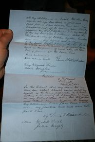 Antique Last Will 1876