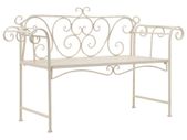 Garden Bench 132 cm Metal Antique White