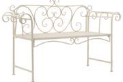 Garden Bench 132 cm Metal Antique White