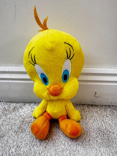 Warner Brothers Looney Tunes Tweety Pie Plush Soft Toy 2014 Loose Head  approx. 22 cm. Used Please see photos