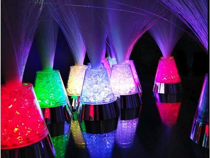Colour Changing Fibre Optic Crystal Lamp - 13.5" Mood Lamp for Bedroom & Living Room Battery Powered (FREE POSTAGE)