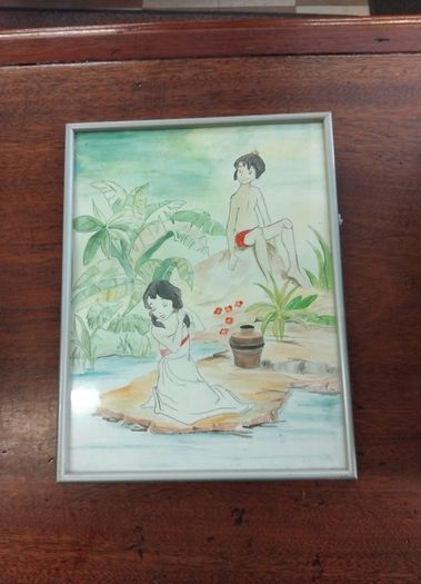 Vintage Jungle Book Painting
