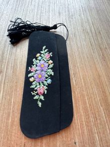 Vintage mirror case petit point embroidery