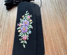Vintage mirror case petit point embroidery