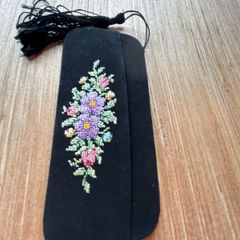 Vintage mirror case petit point embroidery