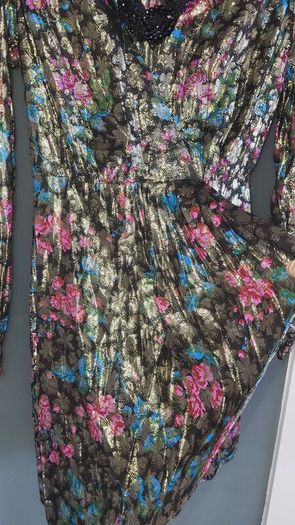 SANDRO Paris floral metallic mini dress Sz 36 (6-8UK) - Rrp 180 (New)
