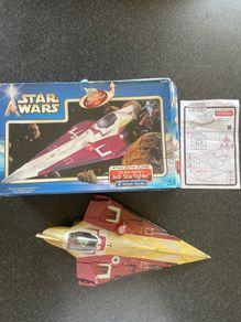 Vintage Hasbro Star Wars Aotc Obi-wan Jedi Starfighter Vehicle 2002