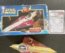 Vintage Hasbro Star Wars Aotc Obi-wan Jedi Starfighter Vehicle 2002