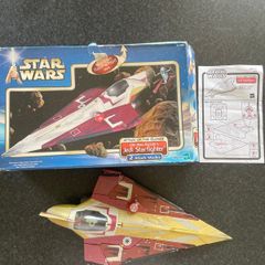 Vintage Hasbro Star Wars Aotc Obi-wan Jedi Starfighter Vehicle 2002