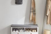 Shoe Bench White with 2 drawers