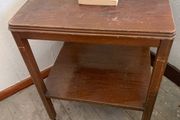 Vintage Two Tier table on castors - Height 67cm mm Length and depth 50cm Height
