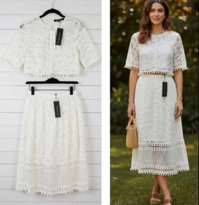 French connection chic 2 piece skirt and top hen party bridal vintage style boho