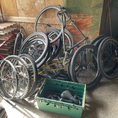 Bike parts, 20 wheels, frames and other parts
