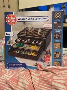 Wooden Multi set chess & games board set (boxed)