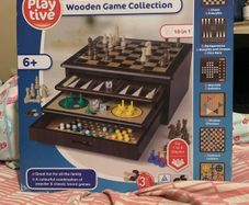 Wooden Multi set chess & games board set (boxed)