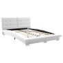 Bed Frame White Faux Leather 135x190 cm Image 7