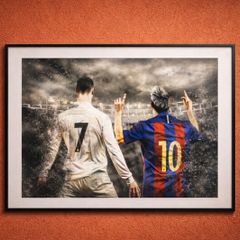 Unique Canvas Messi x Ronaldo Print - FREE P&P