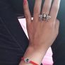 Honey Bee Red Stone Pearl Gold Ring Image 8